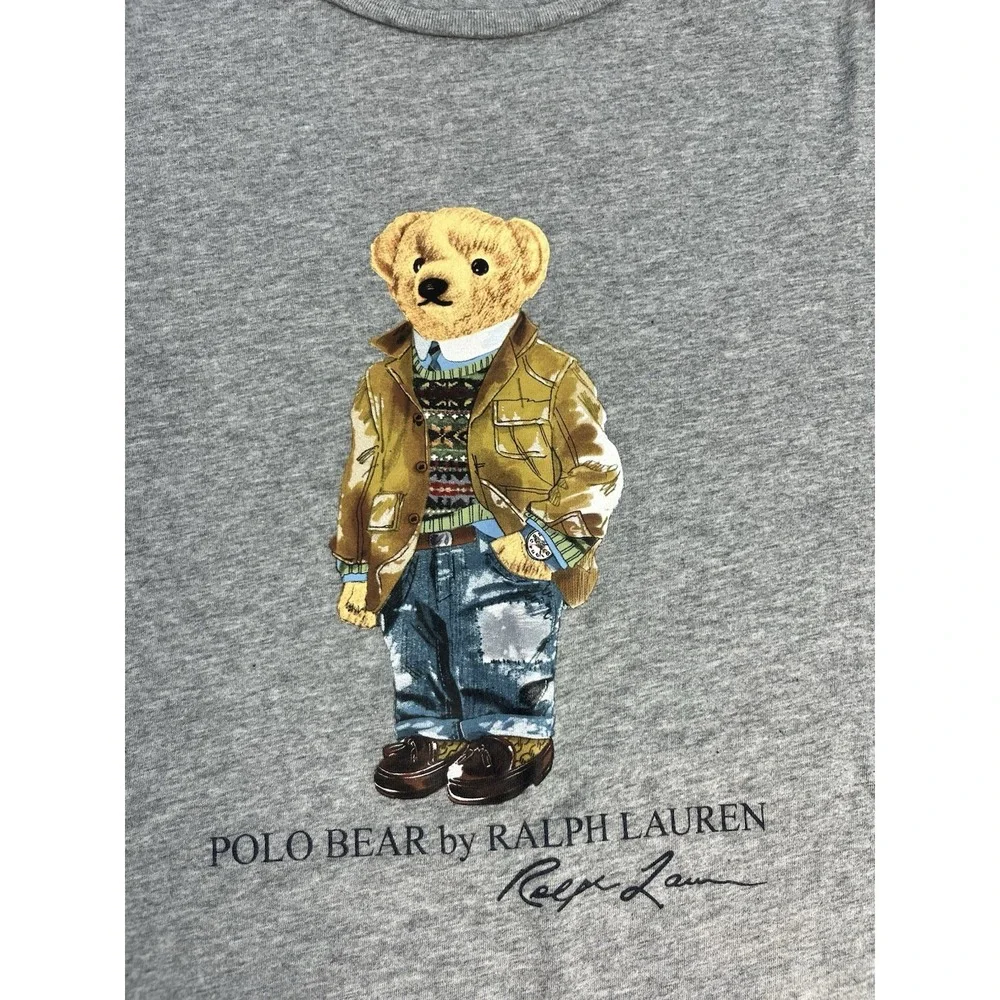 Polo Ralph Lauren Bear Mens Tuxedo T Shirt Designer XL Gray Unisex Jeans Preppy